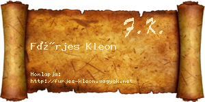 Fürjes Kleon névjegykártya
